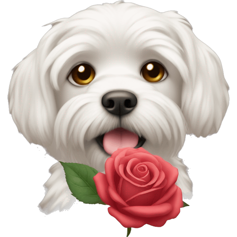 rose with maltese emoji