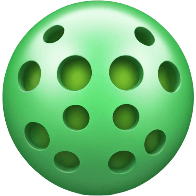 A green ball with round, evenly spaced holes emoji