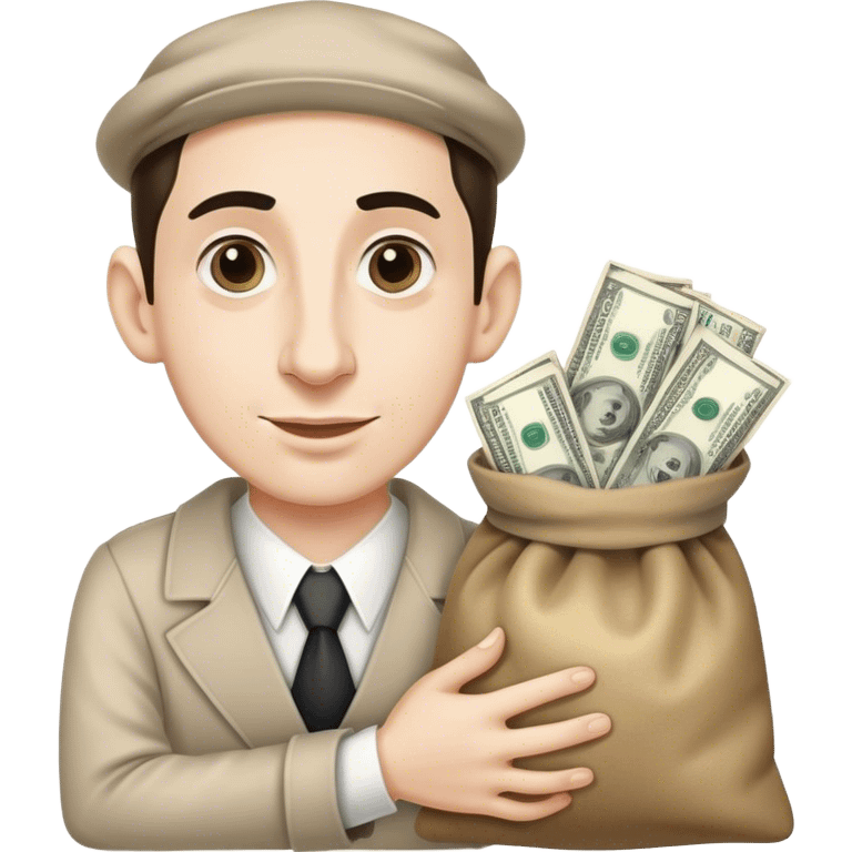 Jewish person with big nose holding a bag of money  emoji