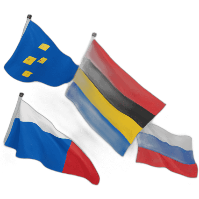 ukrain flag mixed with russian flag with german flag  emoji