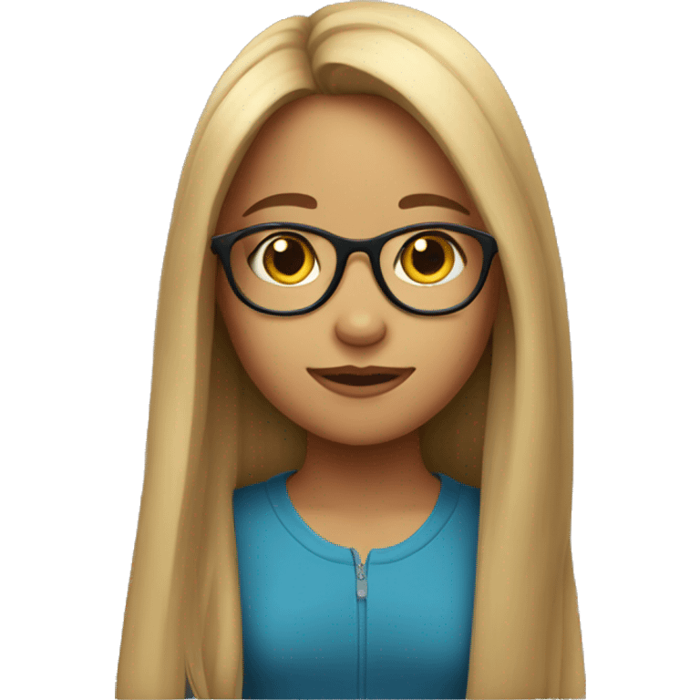 girl with long hair glasses emoji