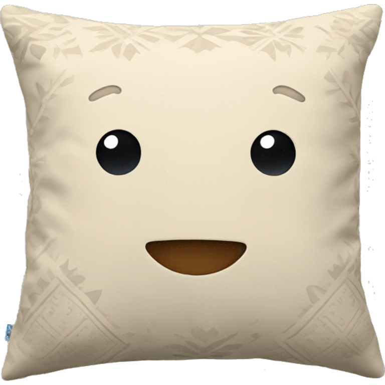 beige pillow with winter pattern emoji