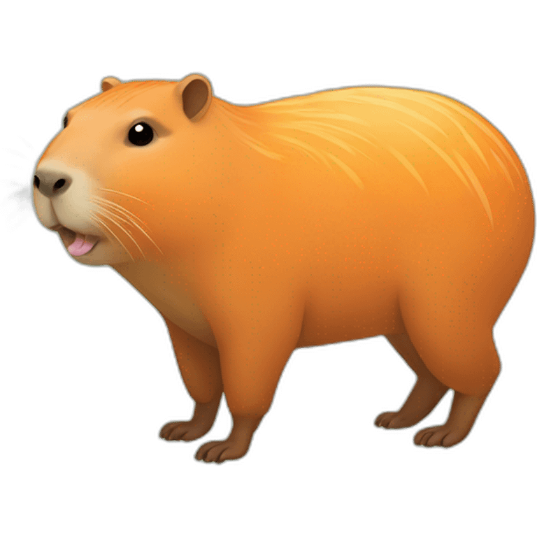 capybara with tangerine emoji