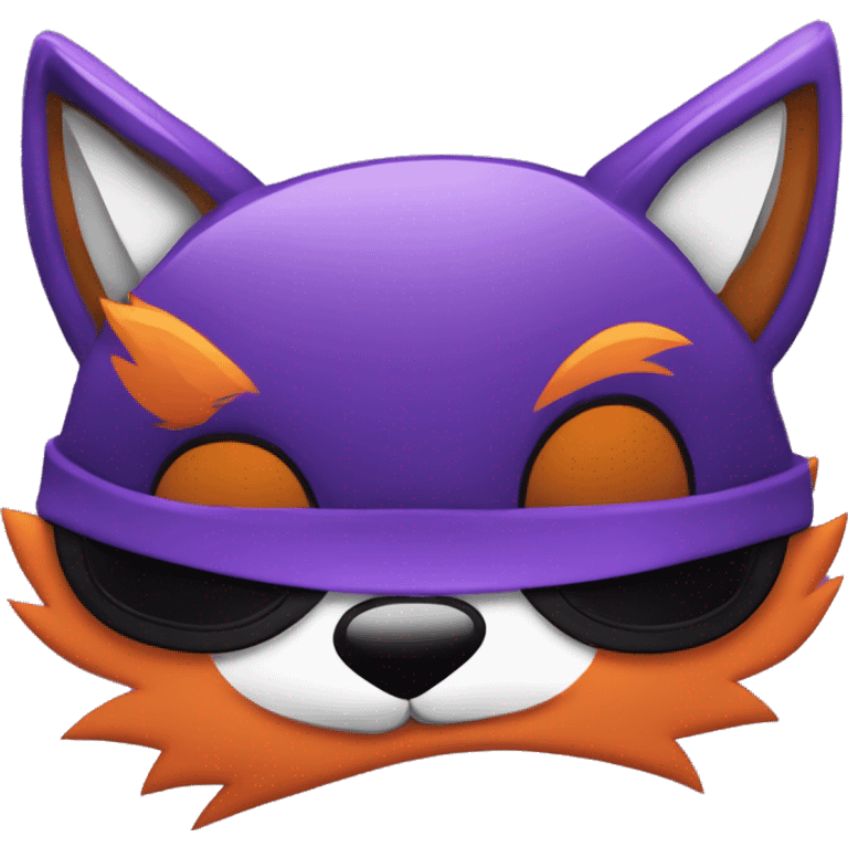 purple ad orange fox with wry smile, black sunglasses flat brim hat emoji