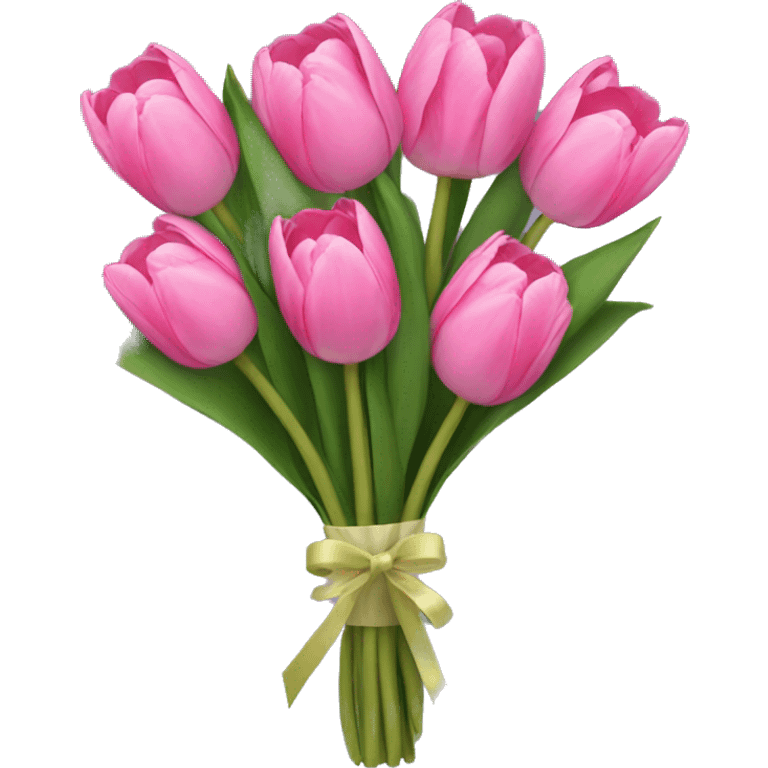 Bouquet of pink tulips emoji