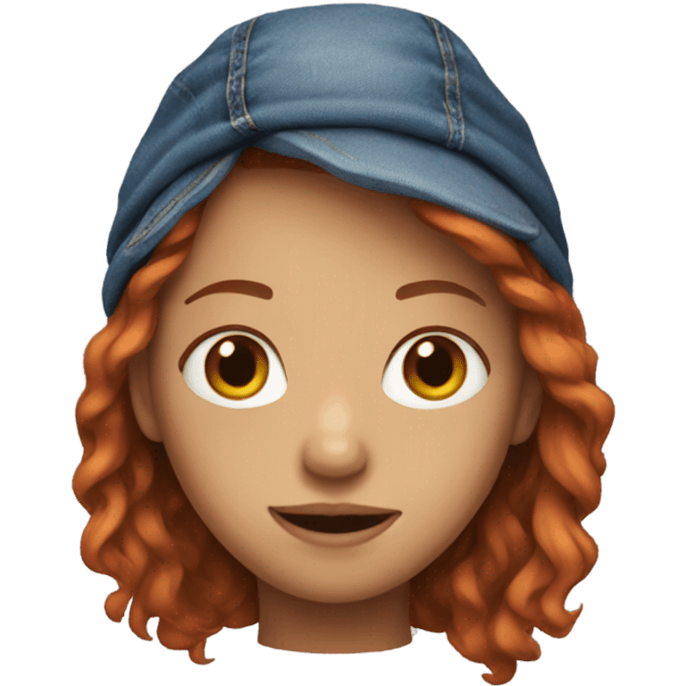 Red headed girl in Jean jacket emoji