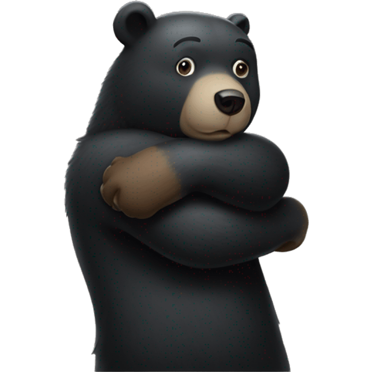 black bear hug greeting emoji