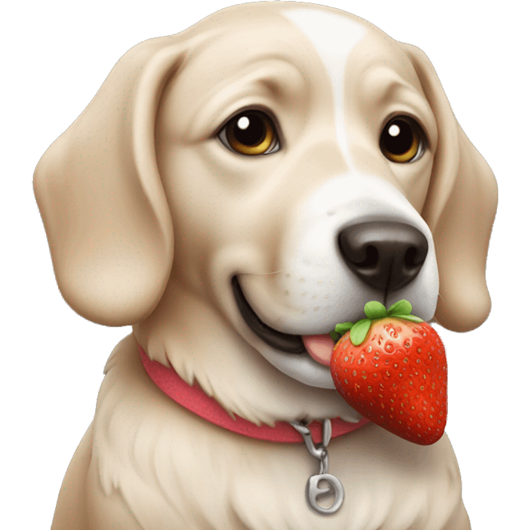 dog with strawberry  emoji