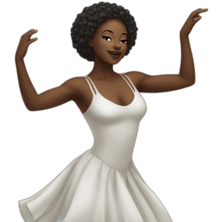 Beautiful Black women dance emoji