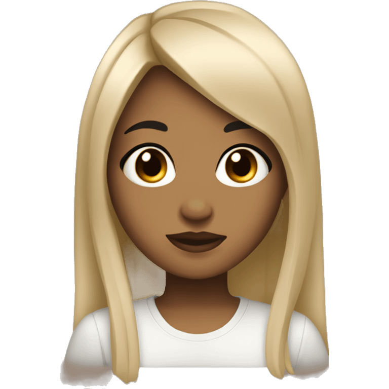 Girl with black hair light tan skin with piercings and black eyes and bangs  emoji