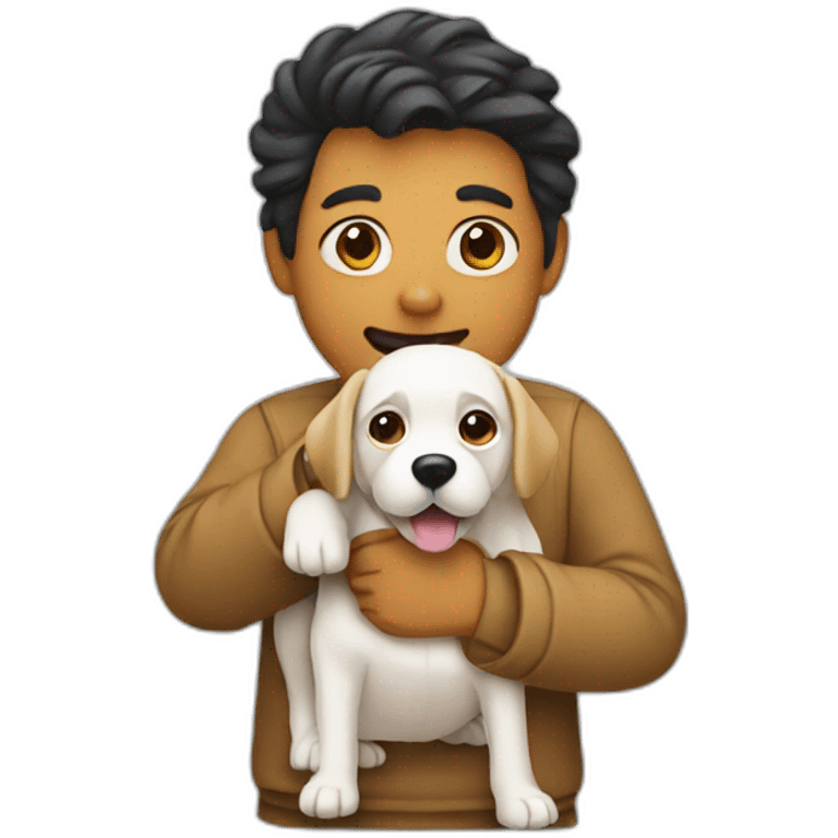 person holding a dog emoji