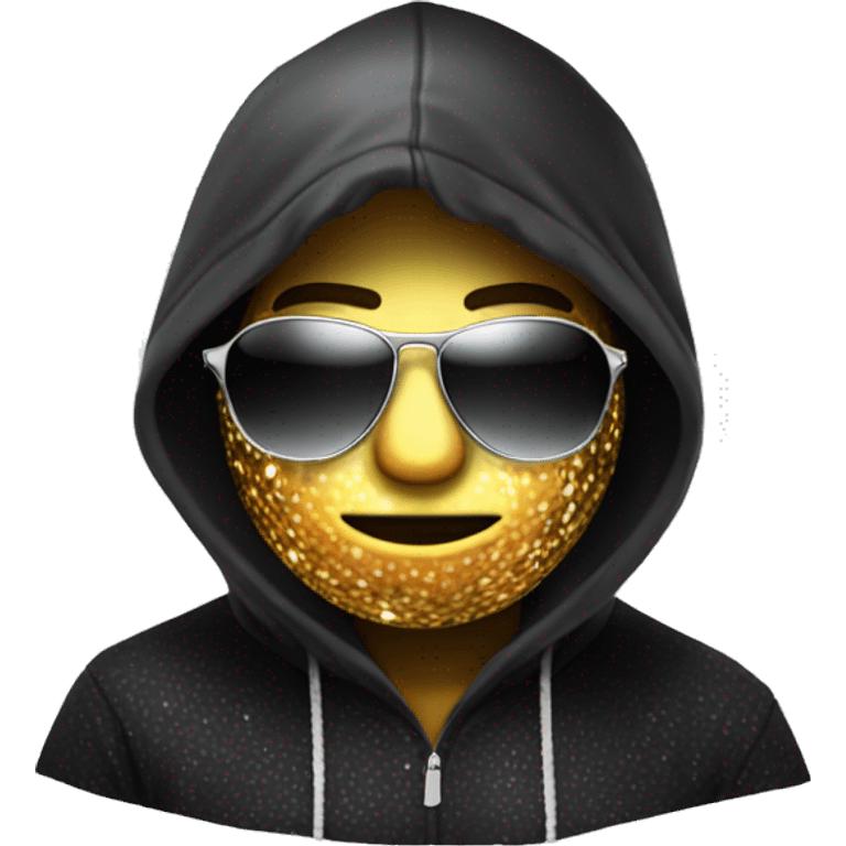 Discoball with sunglasses and a Black hoodie  emoji