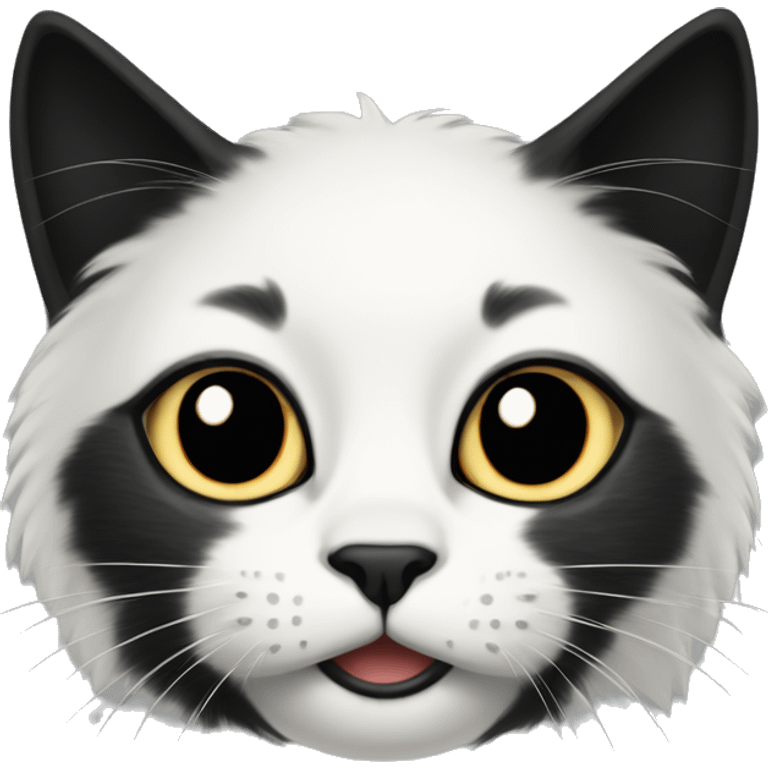 half Black and half white long hair cat with black spot on muzzle emoji