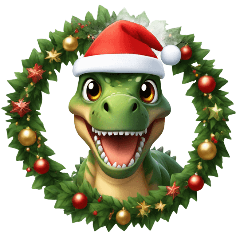 Christmas dinosaur  emoji