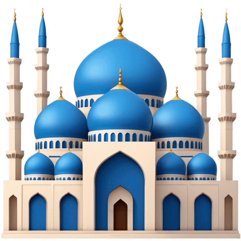 Realistic Mohammad Al-Amin Mosque Landmark Emoji, highlighting its striking blue dome, tall minarets, and elegant Arabic calligraphy. emoji