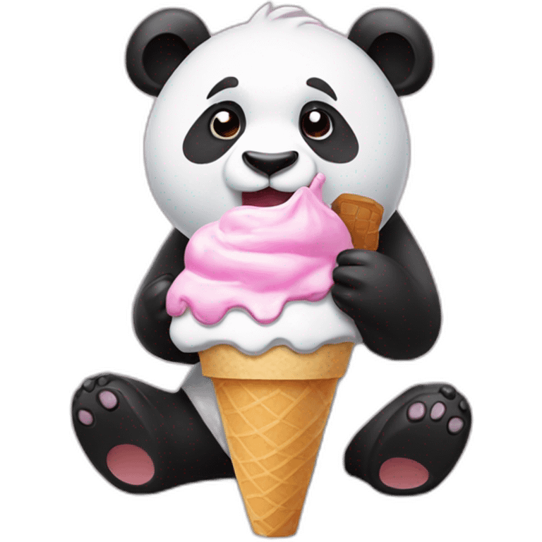 Panda eating ice cream emoji