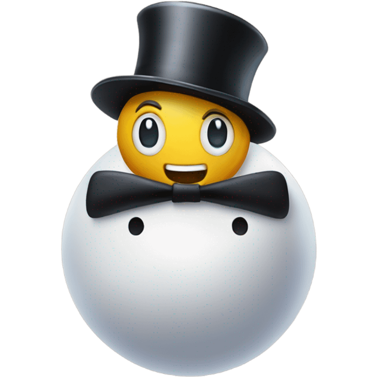 Bowling Ball wearing a top hat emoji