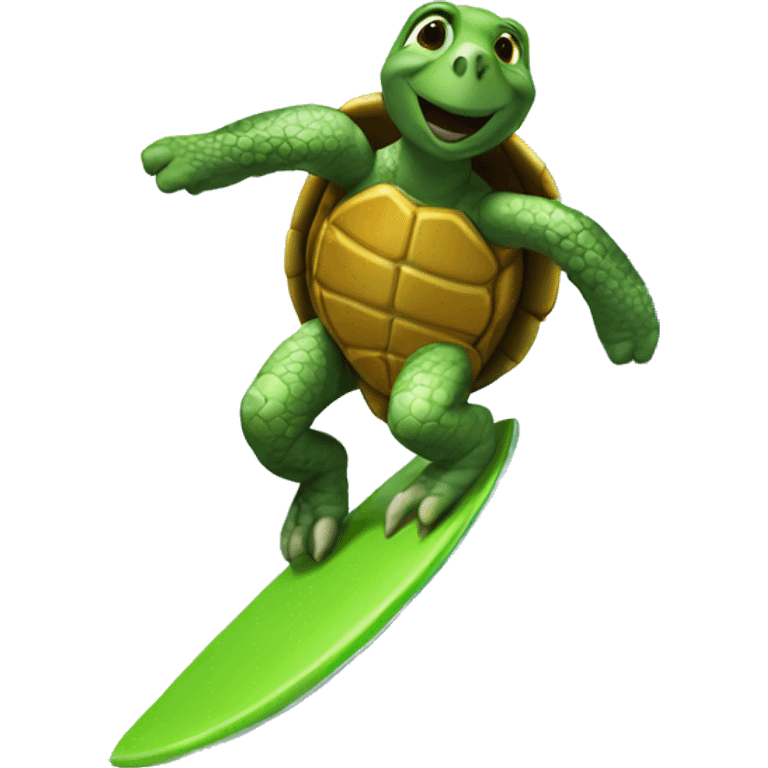 Turtle surfing emoji