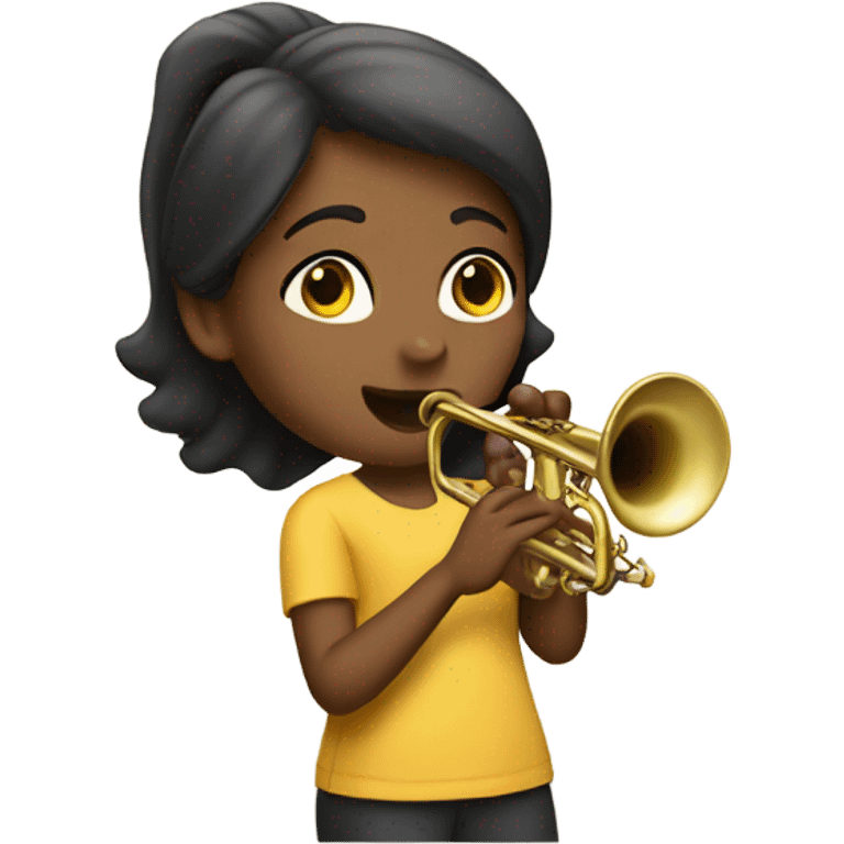 A girl playing trumpet emoji