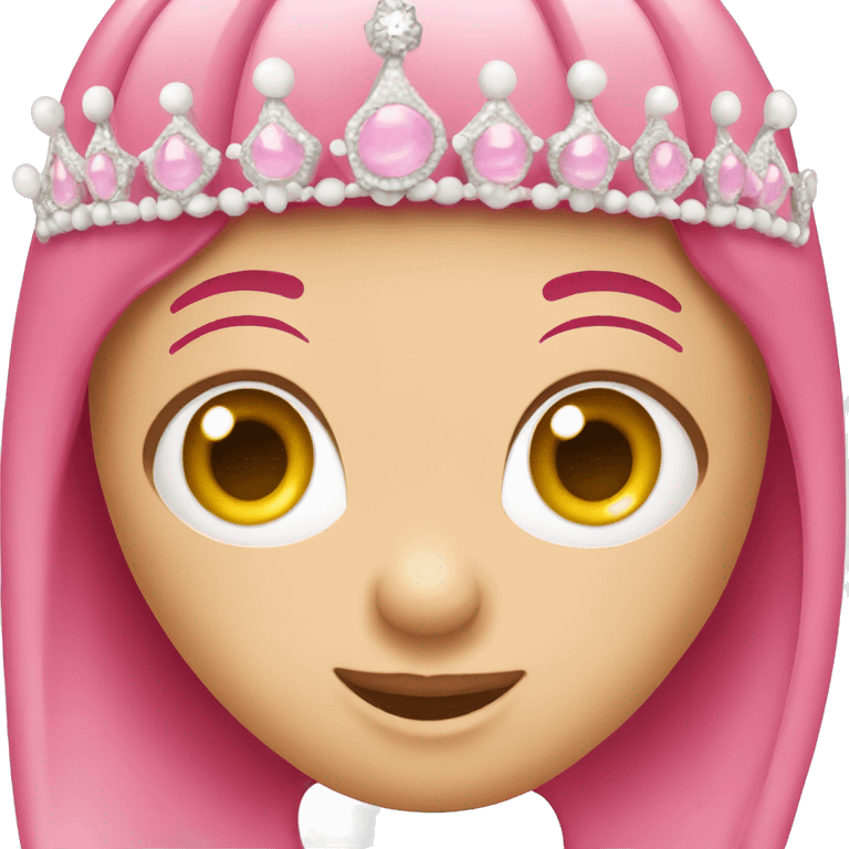 A pink jellybean (the candy) with a tiara emoji