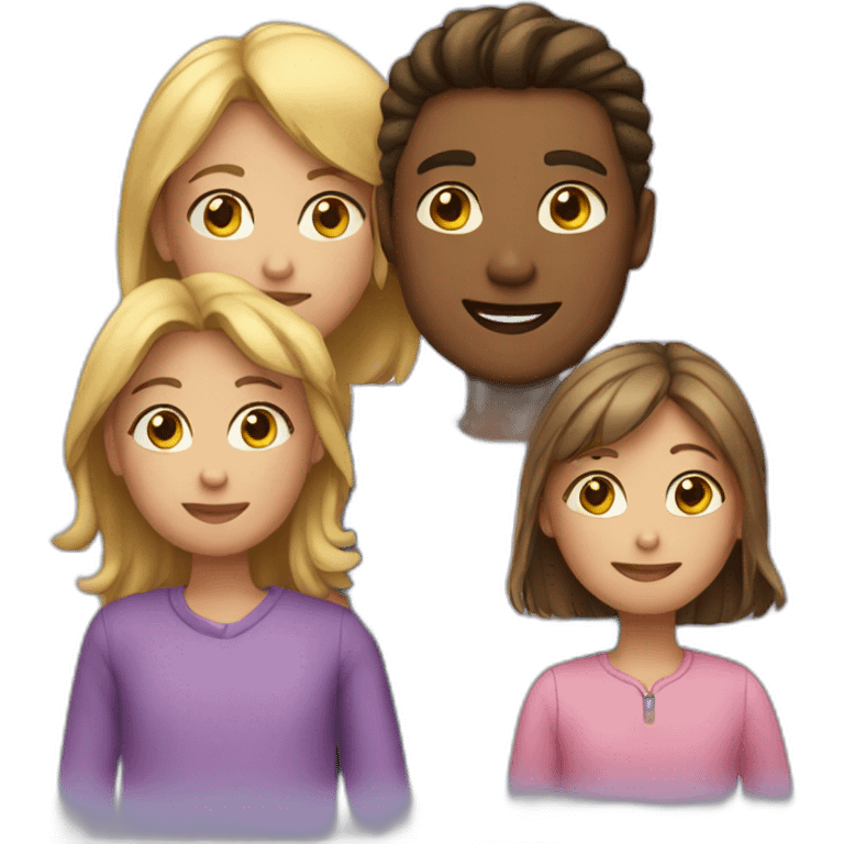 a girl with 3 children emoji