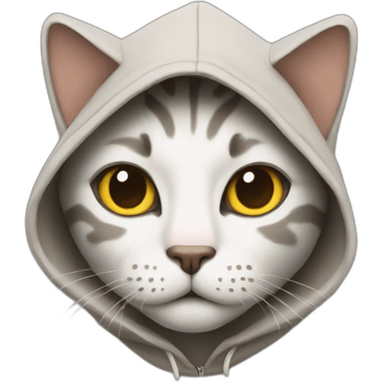 Cat wearing a hoodie emoji