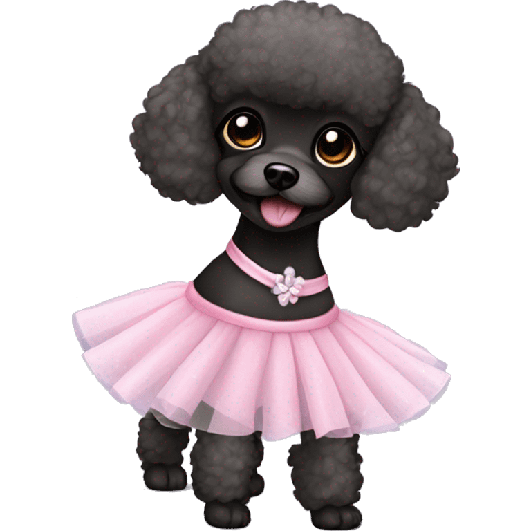 Black toy poodle in ballet tutu emoji