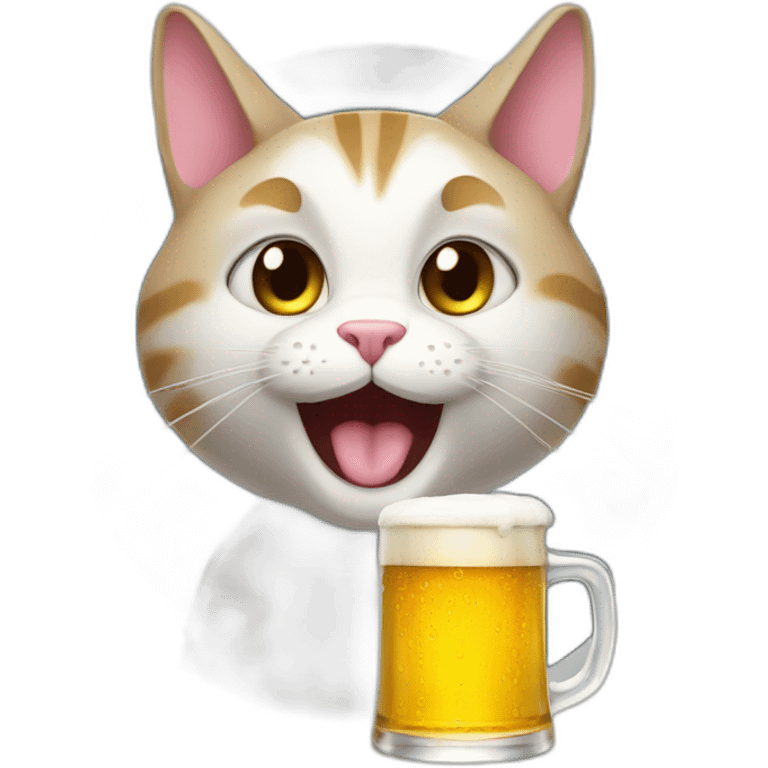 cat drink beer emoji