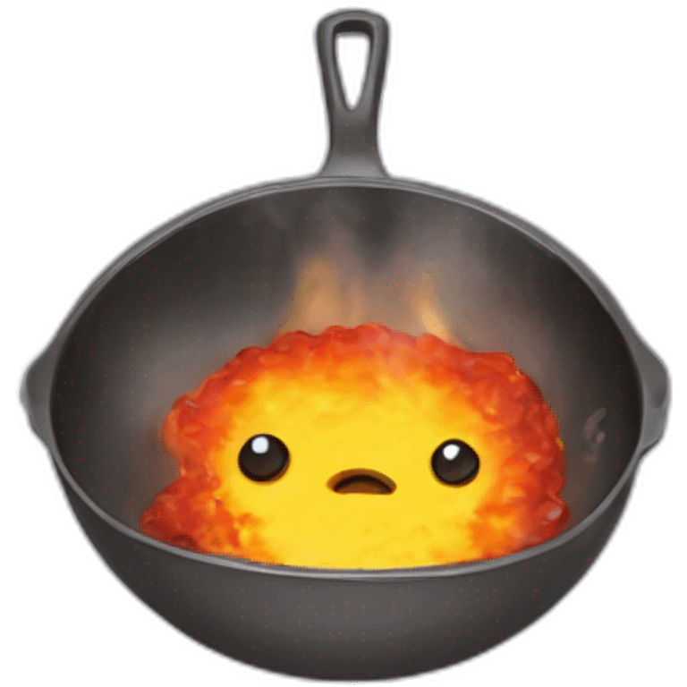 calcifer from howl's moving castle eat scrambled eggs emoji