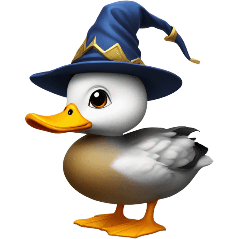 Duck with wizard hat emoji