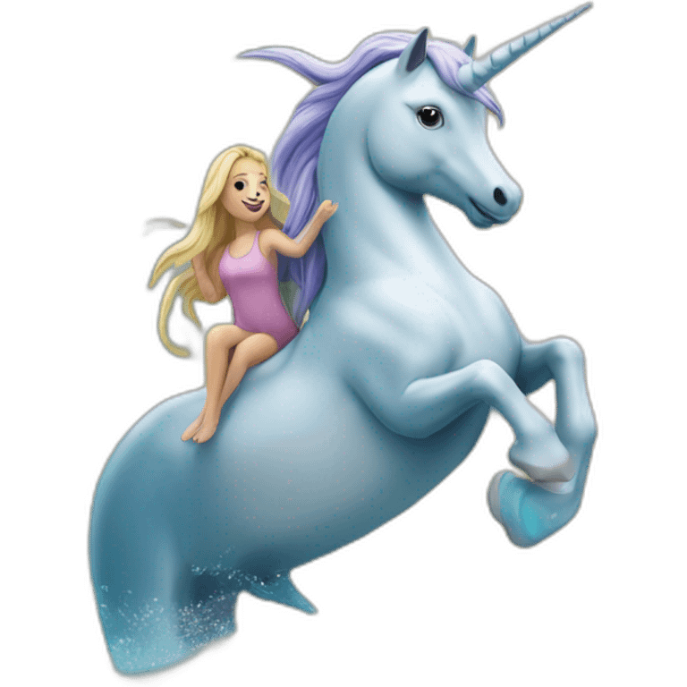 Licorne sur dophin emoji