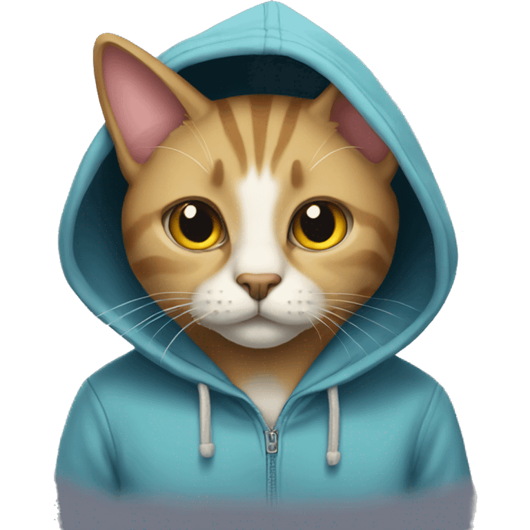 Cat with hoodie emoji