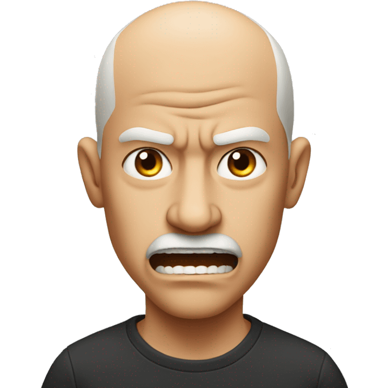 angry dad with one teeth And without hair emoji