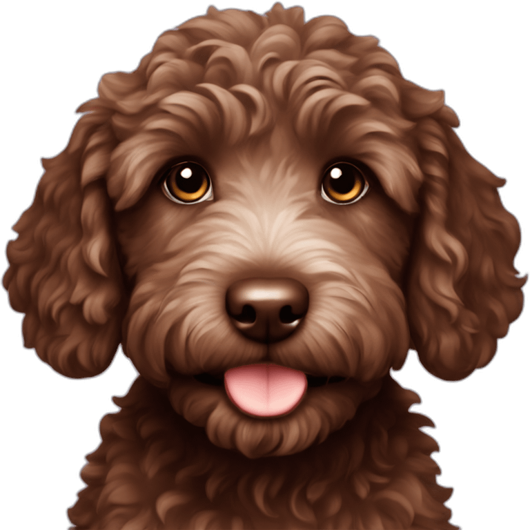 chocolate mini australian labradoodle puppy emoji