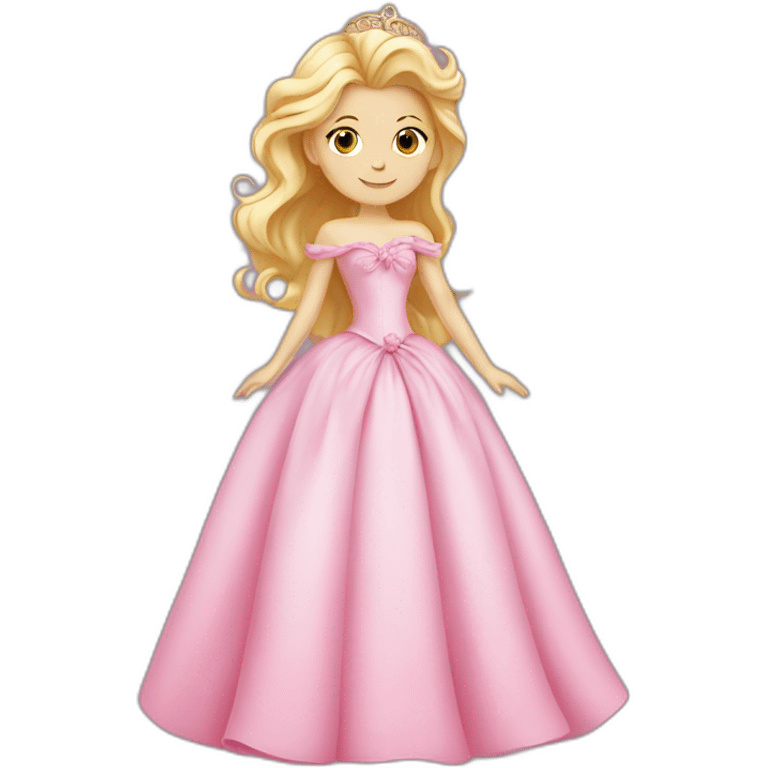 Princesse blonde avec une robe rose et un prince emoji