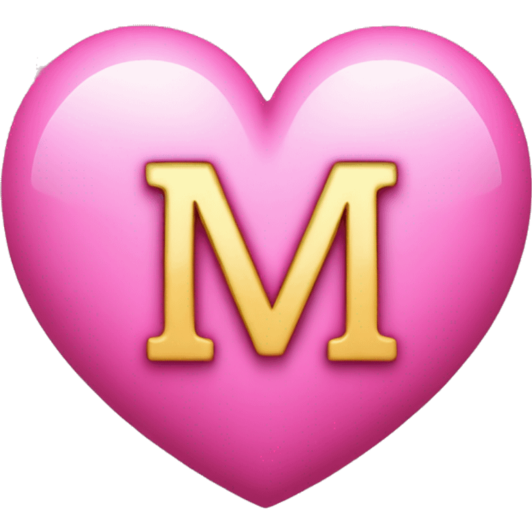 Pink heart wish initial M in it  emoji