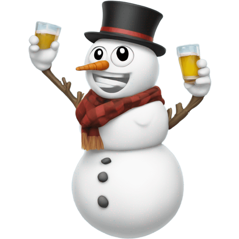 Drunken snowman emoji