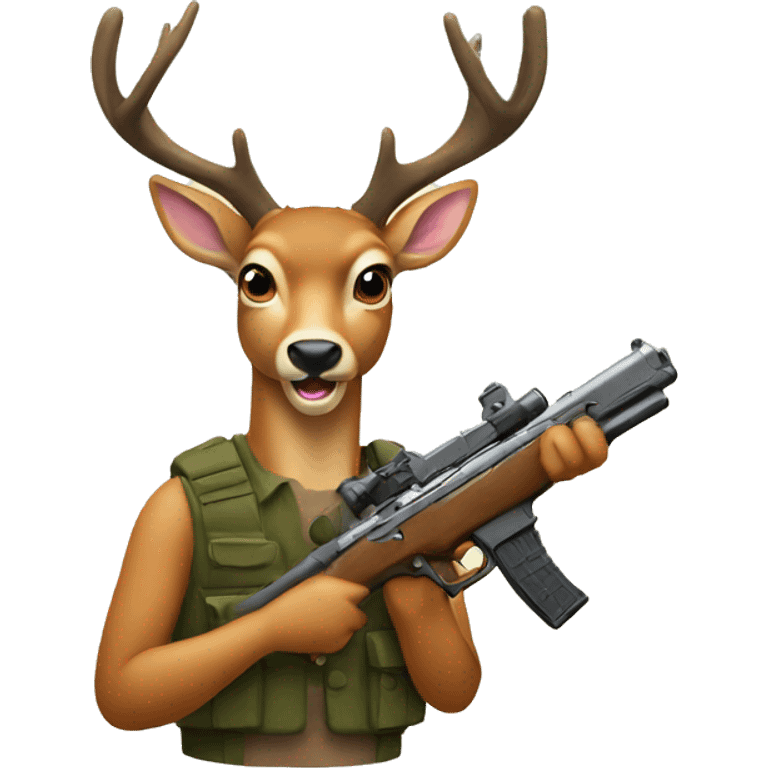 deer holding a gun  emoji