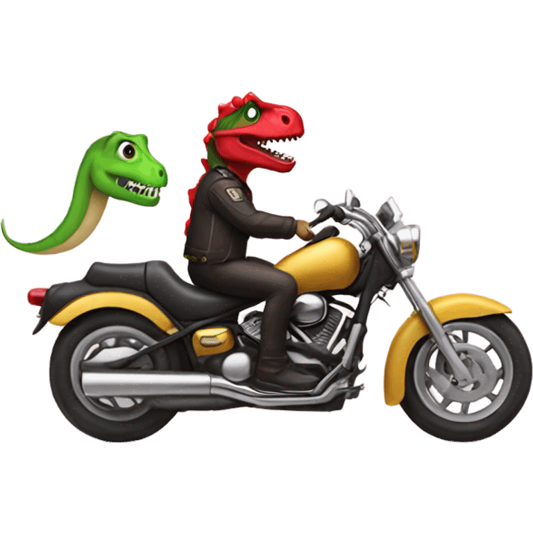 EmojiDinosaure sur une moto avec un tutu emoji