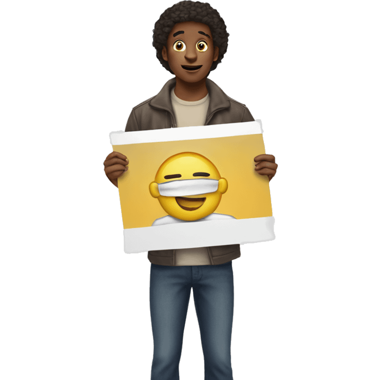  people holding a poster in their hand emoji