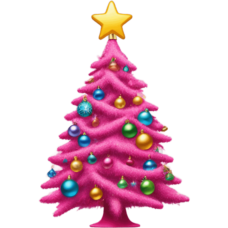 Pink Christmas tree emoji