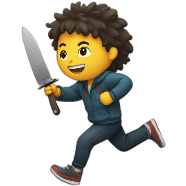 kid running with a knife emoji