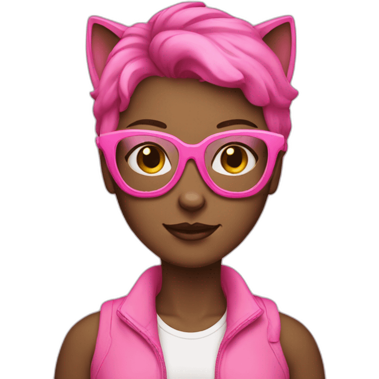 cat lady with pink glasses emoji