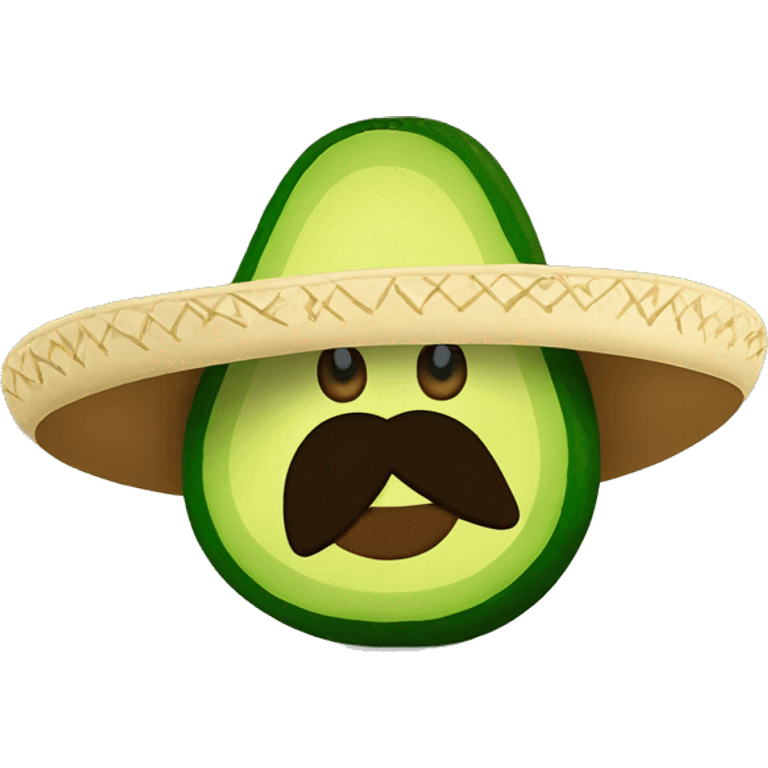 Avocado with Mexican moustache ￼ sombrero and a gun emoji