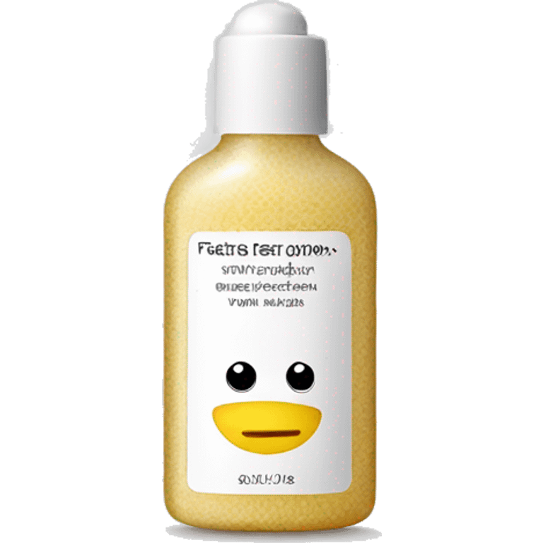 tiny facial exfoliant bottle with label emoji