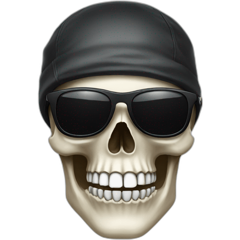 skull wearing sunglasses emoji