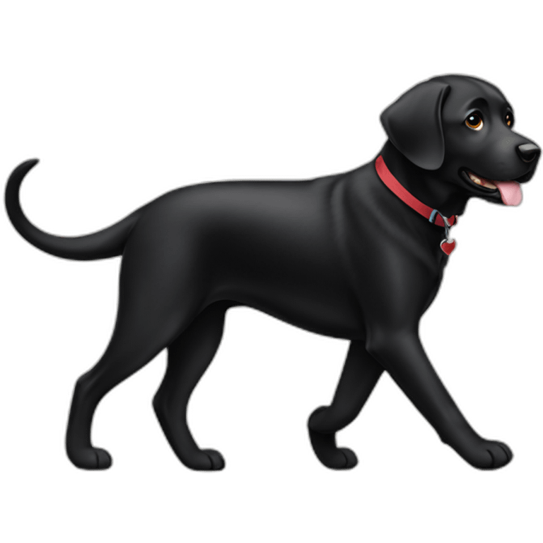 a black labrador who is walking emoji