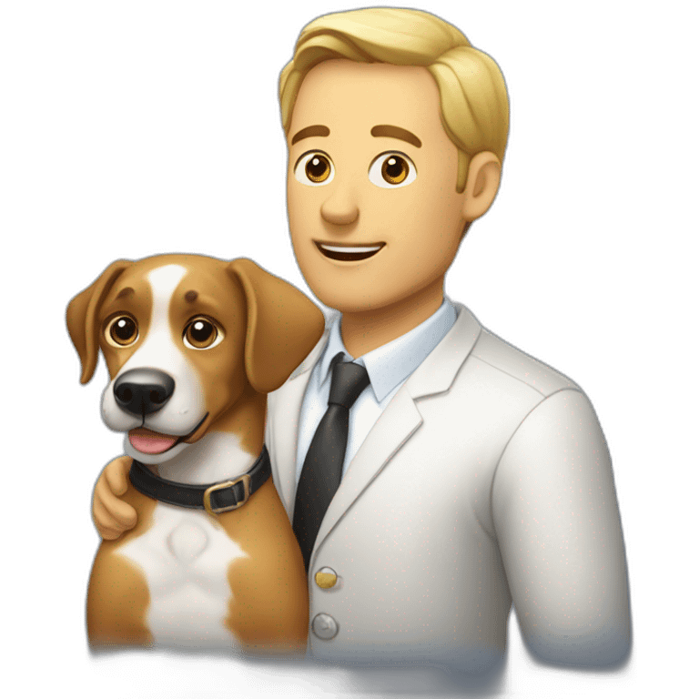 Monsieur avec un chien emoji