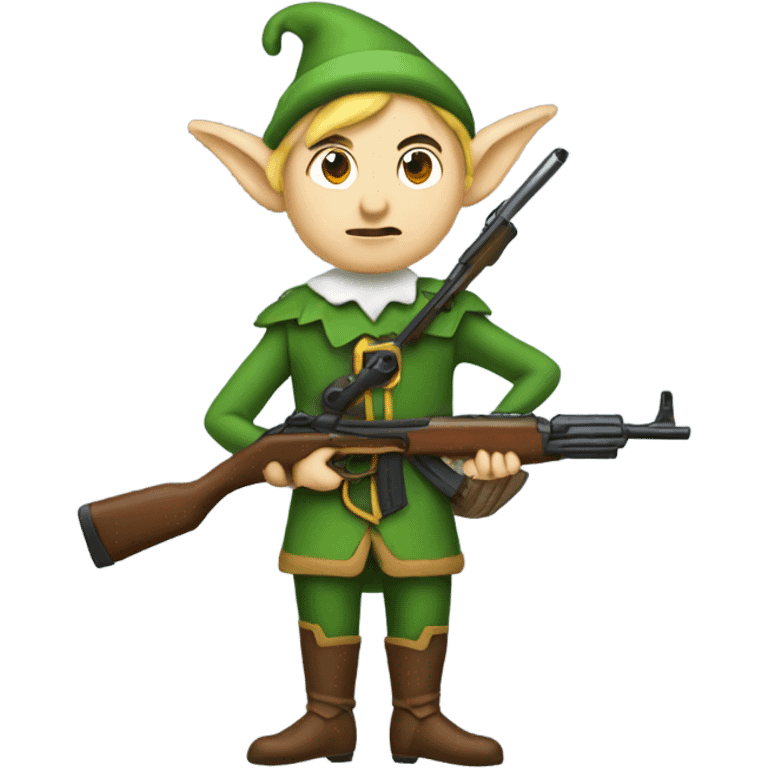 An elf with a rifle emoji