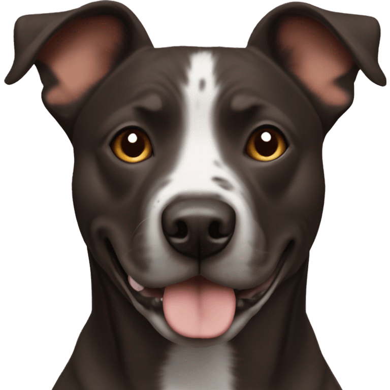 Dark brown staffordshire terrier blue heeler mix emoji